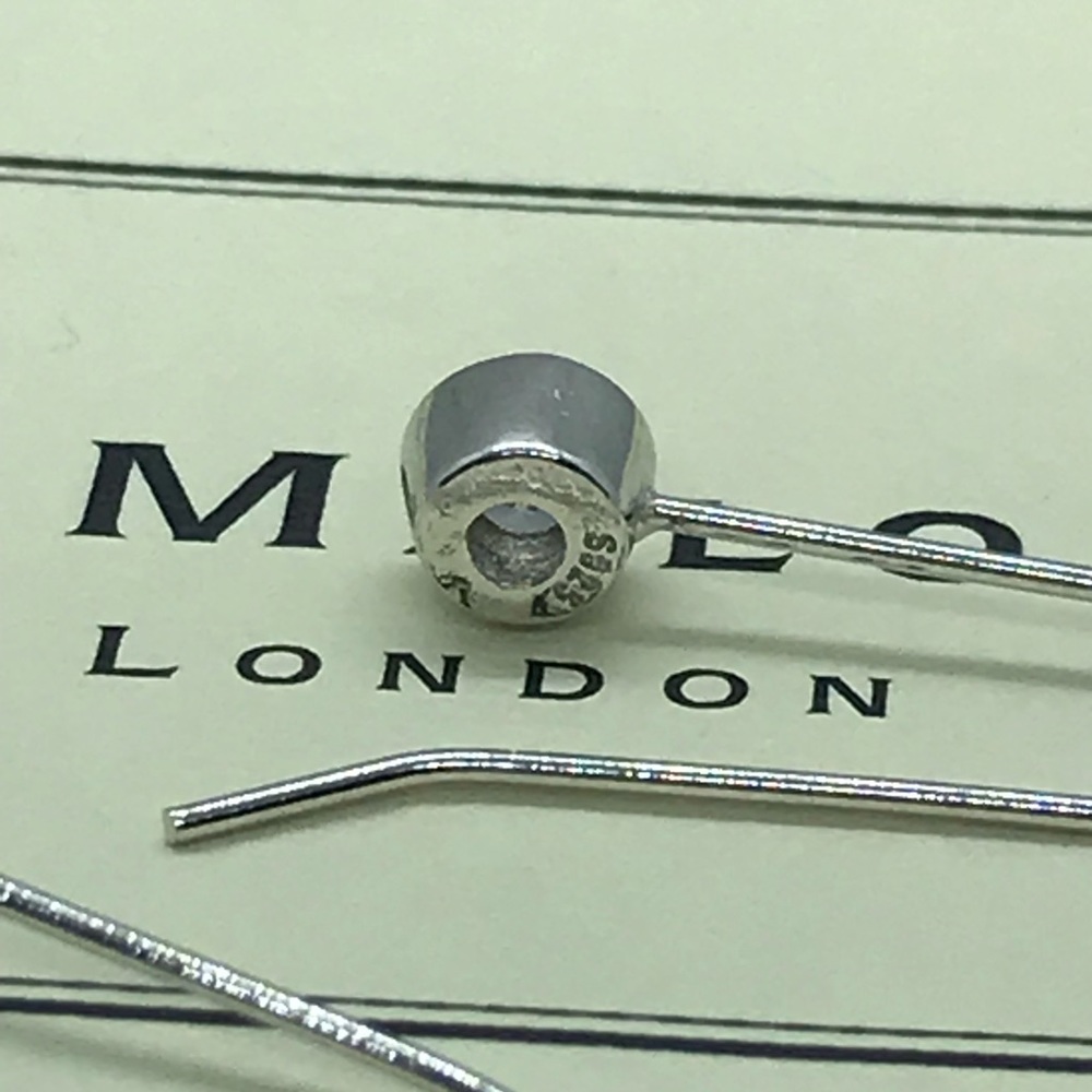 Sterling Silver 925 CZ Drop Earrings - Picture 4 of 5